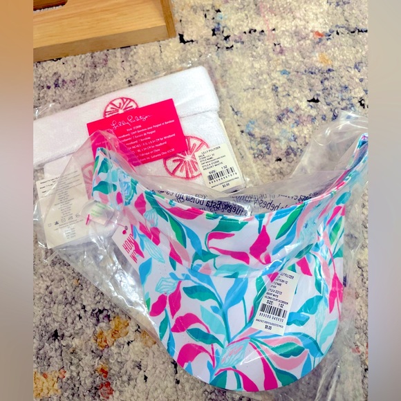 Lilly Pulitzer Visor Wristband Headband Sweatband Hat Sunhat Sun Protection - Picture 2 of 4